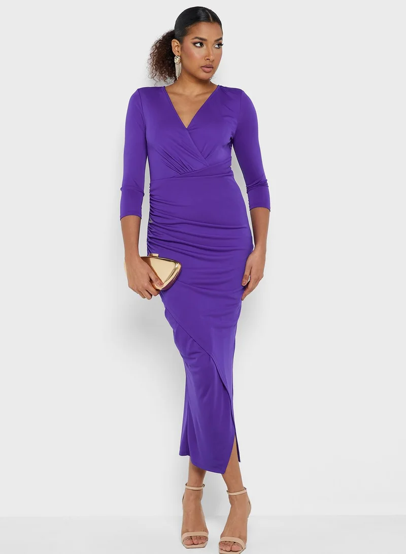 Montania Ruched Tulip Midi Dress
