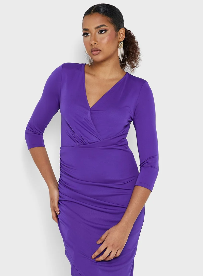 Montania Ruched Tulip Midi Dress