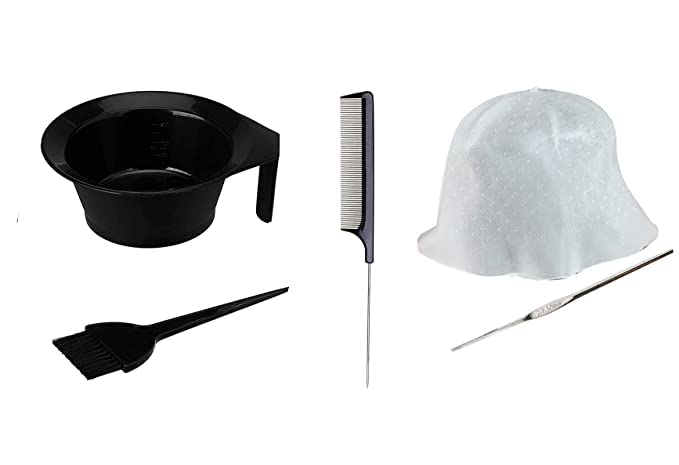 Tiny Deal مجموعة تيني ديل من قبعة صبغ الشعر للتسليط الضوء، فرشاة صبغ، وعاء صبغ، ومشط ذيل - Image 1