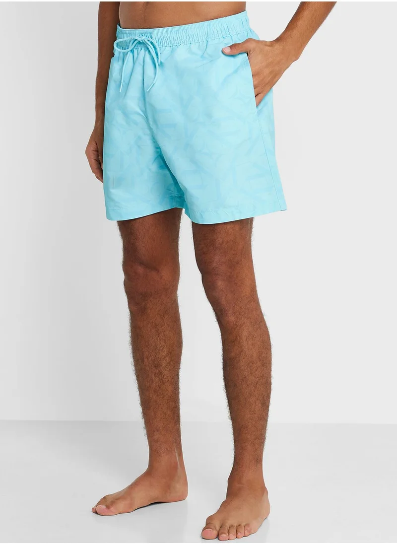 CALVIN KLEIN Printed Medium Drawstring Swim Shorts