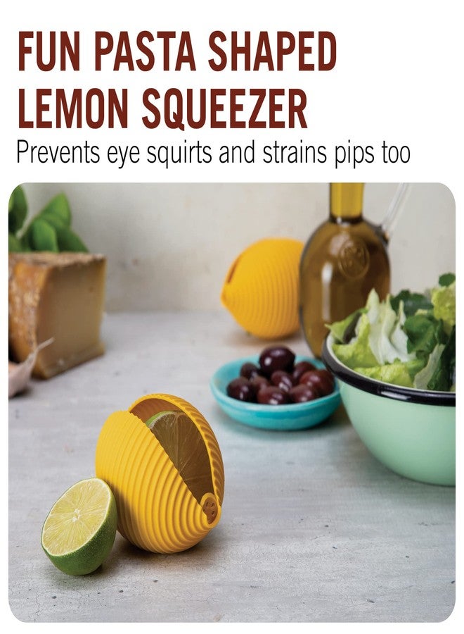 مانكي بيزنس عصارة ليمون سيليكون مرحة على شكل معكرونة / أقصى كمية من العصير بدون فوضى / سهلة الاستخدام وسهلة التنظيف - تمنع تناثر العصير غير المرغوب فيه وتحافظ أيضًا على لب الليمون! - Image 2