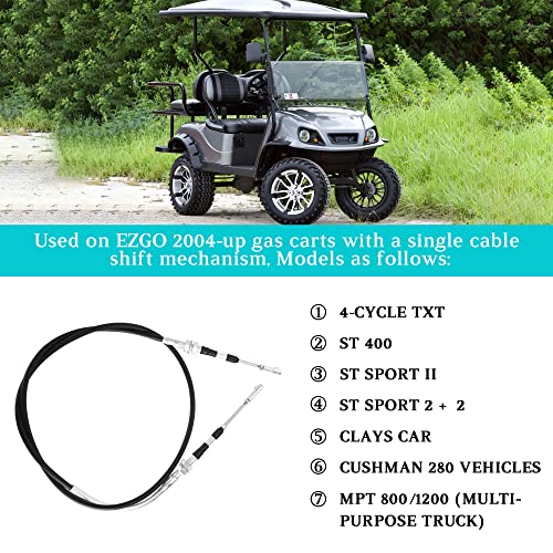 10L0L 66 Inch Transmission Forward Reverse Push/Pull Shifter Cable for EZGO TXT, MPT 800/1200, ST Series 2004-up Gas Golf Cart, Replace OEM 602891 - Image 3