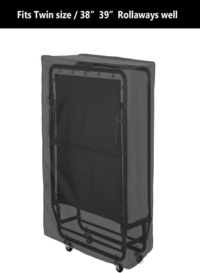 WOMACO Universal Rollaway Bed Cover, Folding Storage Cover Protector (Black, Twin / 38 Inch) - Image 2