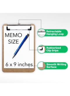 Office Solutions Direct Mini Clipboard 6" X 9" (Set Of 12) Memo Clipboard | Small Clipboards 6X9 With Low Profile Clip Mini Clipboards 6X9 Little Clipboards Half Size | Office Teacher Classroom & Back To School Supplies  - Image 2