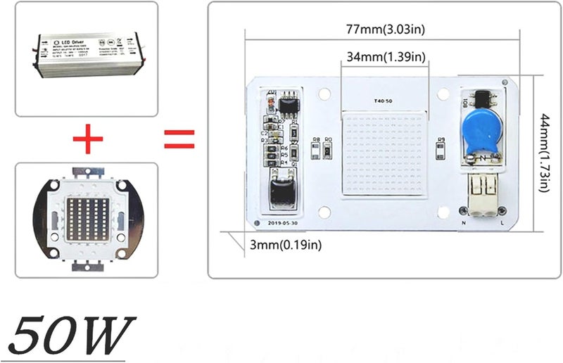 Lansan 50W Driverless Solderless LED Chip Integrated Smart IC DIY (Warm White 3000-3500K) - Image 4