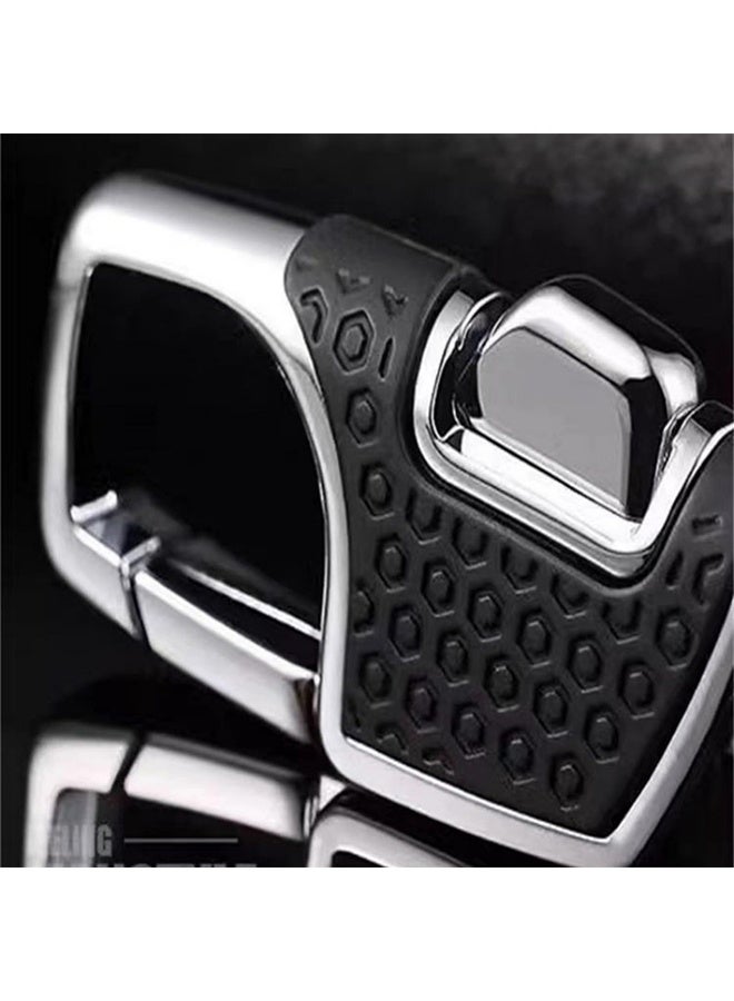2 Pack Men's Metal & Leather Car & Motorcycle Key Chains, Anti-Loss Waist Clip, One Touch Design - Image 4