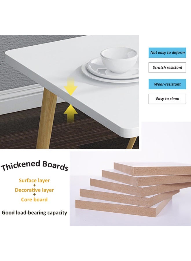 Modern Dining Table Kitchen Table, Rectangle Wood Home Living Room Table Bedroom Storage table, Office Meeting Table, 120×60×73CM (White,XJC-CZ-120CM) - Image 5