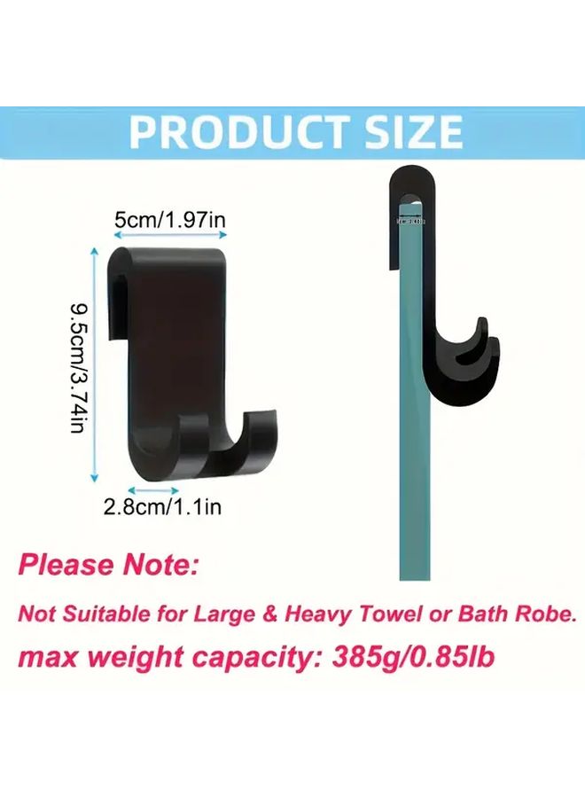 Black S Shape Hooks 2pcs No Damage Door Hanger for Kitchen Bathroom Towel Storage - Image 3
