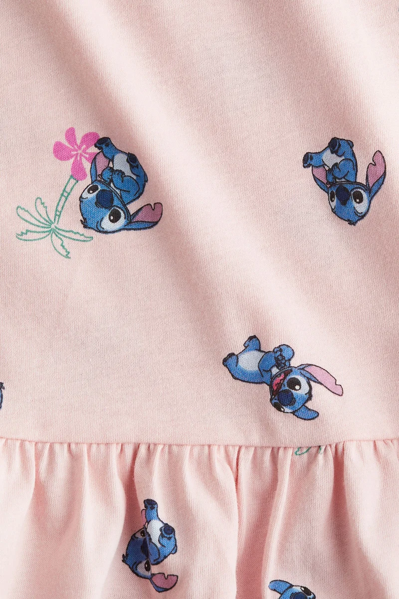 اتش اند ام فستان قطني مزين بطبعة