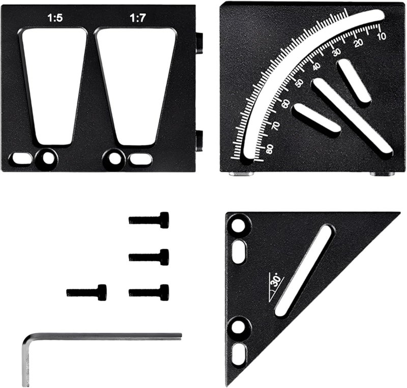 3D Multi Angle Measuring Ruler for Woodworking, Precision Aluminum Alloy Carpenter Square, Detachable Compact Design 1.8 X 1.8 X 2.4 in / 4.5 X 4.5 X 6 Cm - Image 1