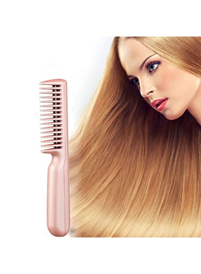 Maken Tech Hair Straightener, Professional Electric Hair Styling Comb, Fast Heating USB Rechargeable Hair Straightening Comb, For All Hair Types, Portable Mini Heating Comb, Red - Image 2