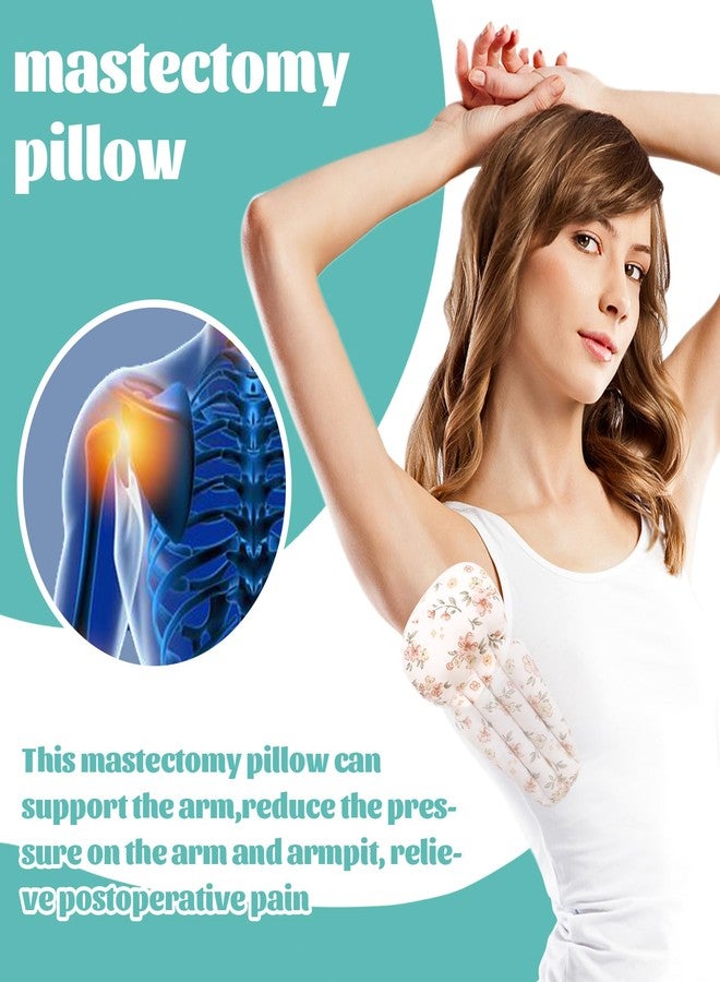 RoamReady Lymphedema Axilla Pillow, Armpit Pain Relief Mastectomy Pillows, 2 Pcs Cotton Lumpectomy Recovery Supplies, Post Mastectomy Pillow for Sleeping, Post Mastectomy Must Haves, Pink Ditsy - Image 2