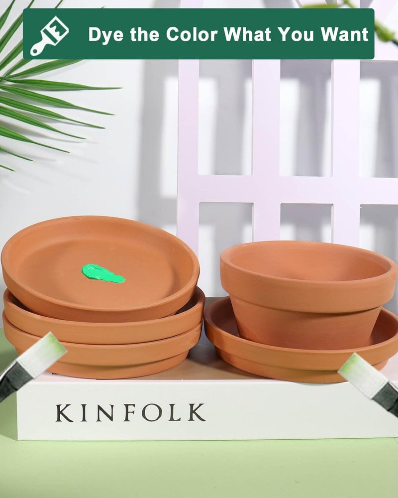 vensovo 4 Inch Terracotta Plant Saucer Pots Tray - 6 Pcs Round Planter Saucers for Indoor & Outdoor Plants, Small Clay Trays Perfect for 3 Inch 3.5 Inch 4 Inch Flower Pot - Image 5