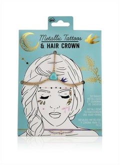 Metallic Temporary Tattoos and Hair Crown