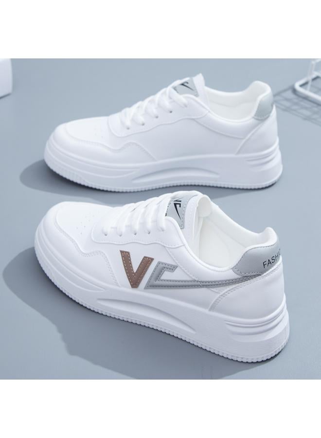 SHAKA White Shoes Women's Shoes Spring New Versatile Breathable Single Mesh Summer Canvas Sports Board Shoes Mesh Shoes Thin - Image 1