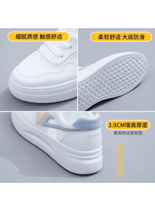 SHAKA White Shoes Women's Shoes Spring New Versatile Breathable Single Mesh Summer Canvas Sports Board Shoes Mesh Shoes Thin - Image 4