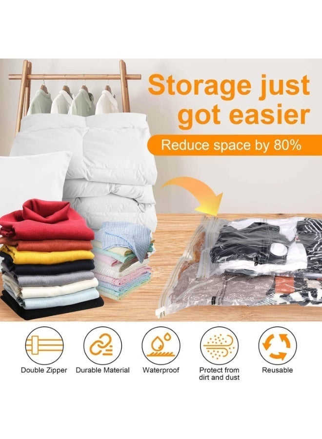Vacuum Seal Storage Bags, 10 Pack Reusable Compression Bags(2 Jumbo + 2 Large + 2 Medium + 4 Small), Premium Vacuum Storage Bags with Electric Pump for Bedding, Clothes, Curtains, Pillows - Image 3