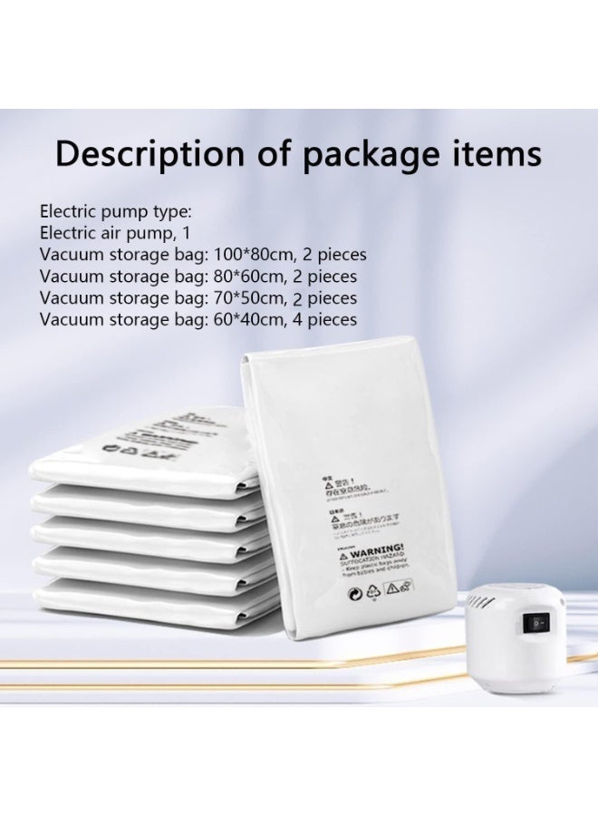 Vacuum Seal Storage Bags, 10 Pack Reusable Compression Bags(2 Jumbo + 2 Large + 2 Medium + 4 Small), Premium Vacuum Storage Bags with Electric Pump for Bedding, Clothes, Curtains, Pillows - Image 2