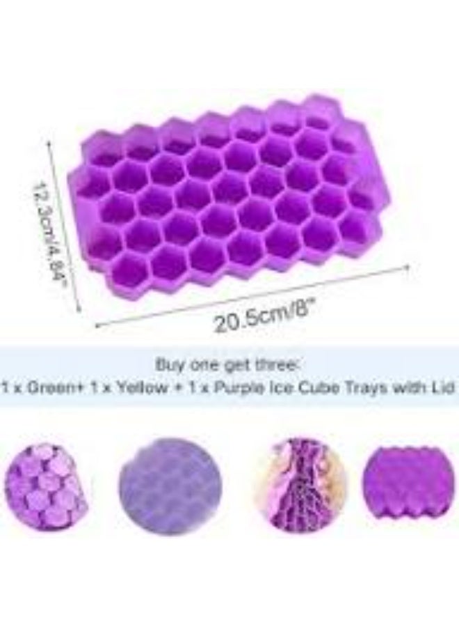 37-Cube Purple Silicone Ice Cube Tray – Flexible Stackable Freezer Ice Mold with Easy Release Design - Image 4