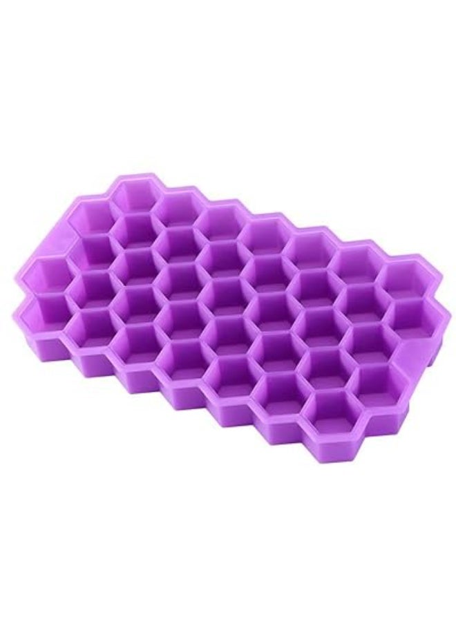 37-Cube Purple Silicone Ice Cube Tray – Flexible Stackable Freezer Ice Mold with Easy Release Design - Image 1