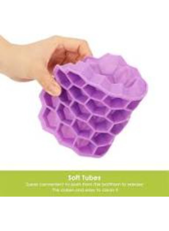 37-Cube Purple Silicone Ice Cube Tray – Flexible Stackable Freezer Ice Mold with Easy Release Design - Image 3