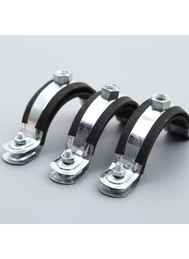 Generic - PPR Metal Pipe Clamp Thickened Hoop Black Skin Plastic-coated Pipe Clamp Pipe Clamp Sewer Pipe Fittings Elevator-Model:Φ90m8 - Image 1