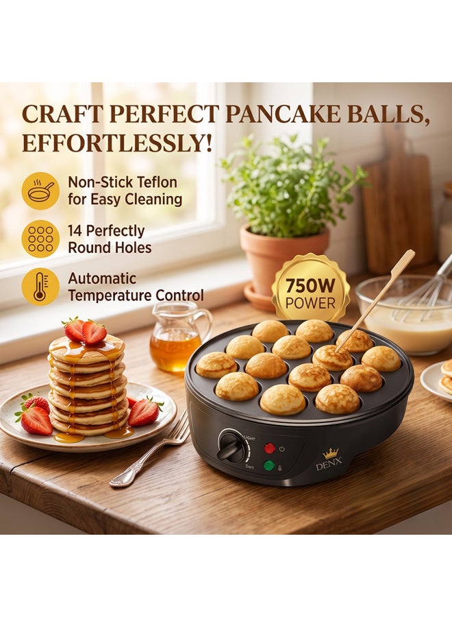 DENX Cooking Plate & 14-Hole Pancake Balls Maker 750W - Model DX3405 - Image 1