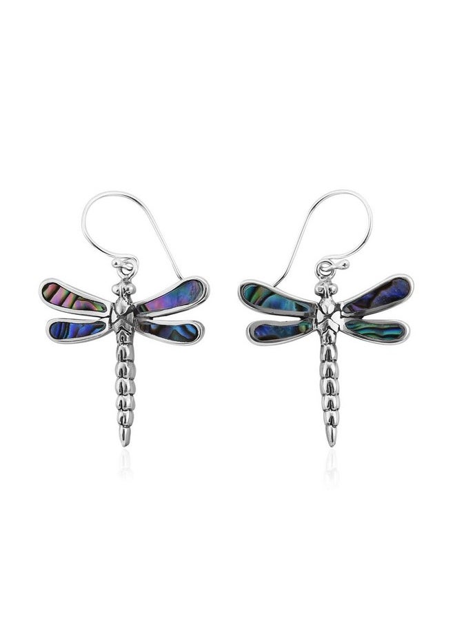 Shop LC Delivering Joy - Shop Lc Dragonfly Dangle Drop Earrings In 925 Sterling Silver Genuine Handmade Abalone Shell Dragonfly Jewelry For Women Natural Abalone Gemstones Bali Dangling Earrings Birthday Gifts For Women - Image 1