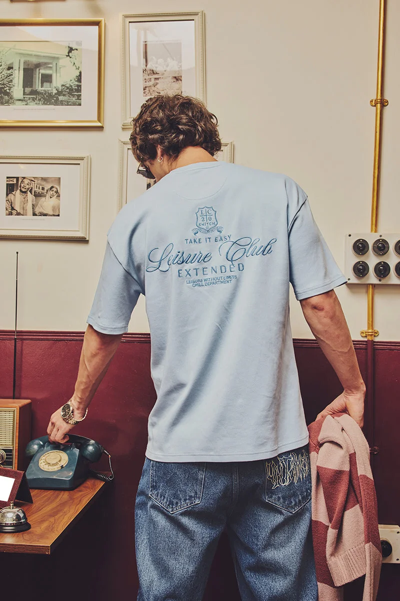 SNITCH Late Checkout Leisure Club Embroidered Oversized T-Shirt