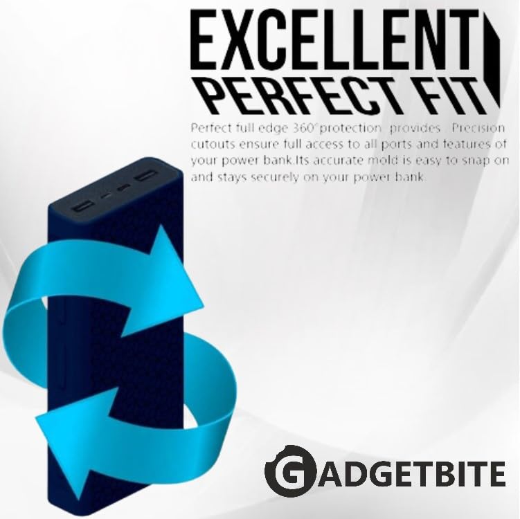 GadgetBite Silicon Soft Cover Case for Mi Power Bank 3i 20000 mAh Battery [Power Bank NOT Included]-Black - Image 5