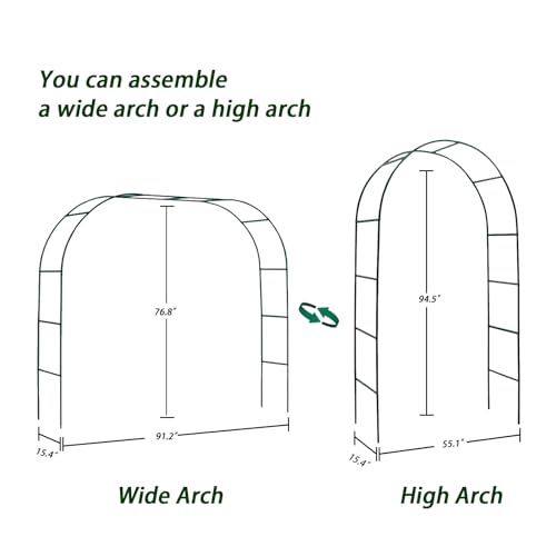 GreenGiggle 100 Metal Garden Arch Trellis for Climbing Plants Outdoor Assemble Freely 2 SizesPumpkin Archway Outdoor Garden Arbors and Arches for Wedding Party Decoration - Image 3