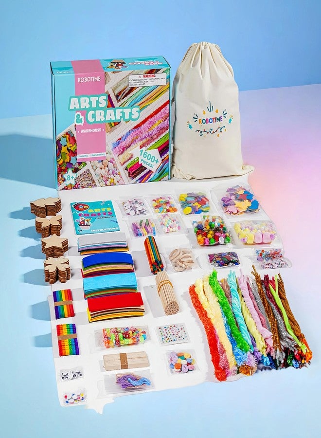ROBOTIME Ultimate Craft Kit for Kids Ages 8-12 | Largest Pack | 1600+ Pieces Deluxe Arts and Crafts Supplies | Screen-Free Activities for Kids | Gift Ideas for Girls & Boys - Image 2