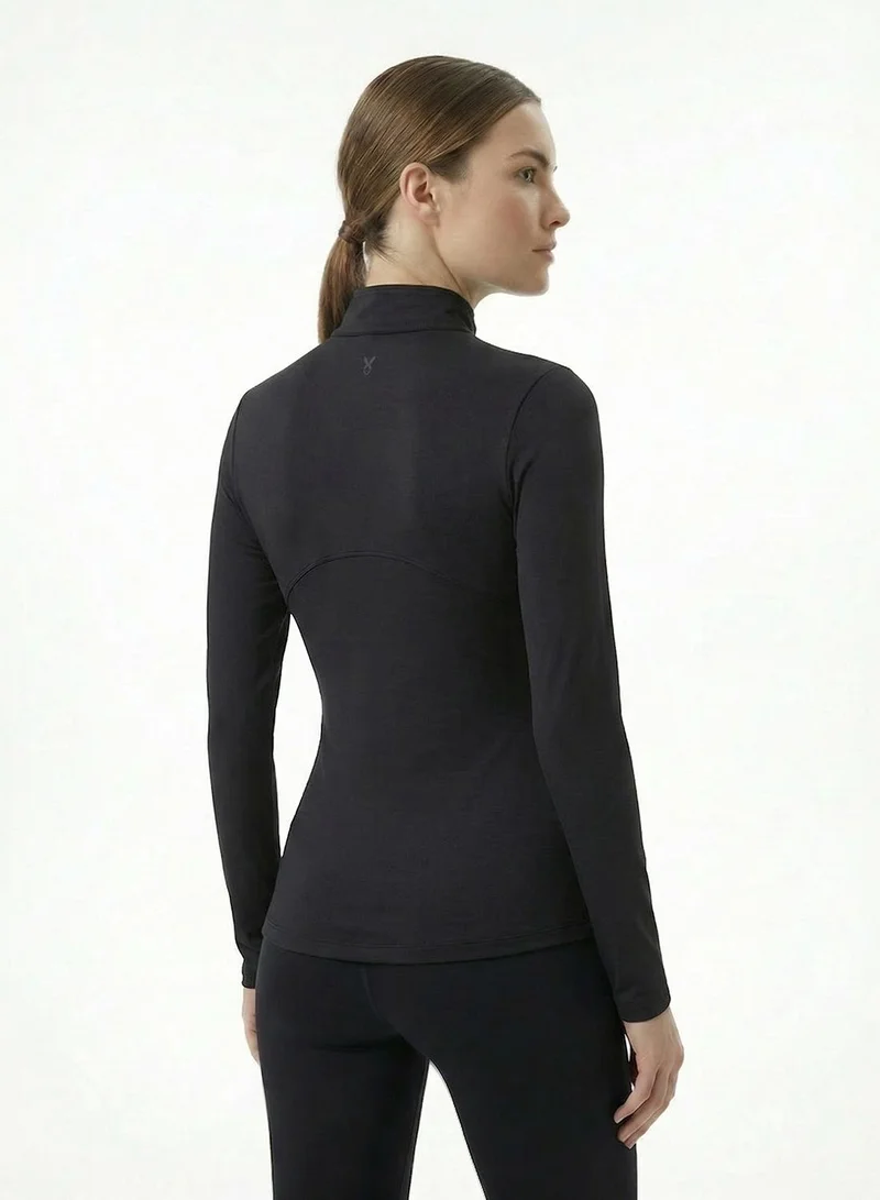 Cardio Bunny CB-SS26-ZT-29_Black_OD Women's Active Half Zip Training Top for Women | Best Price UAE