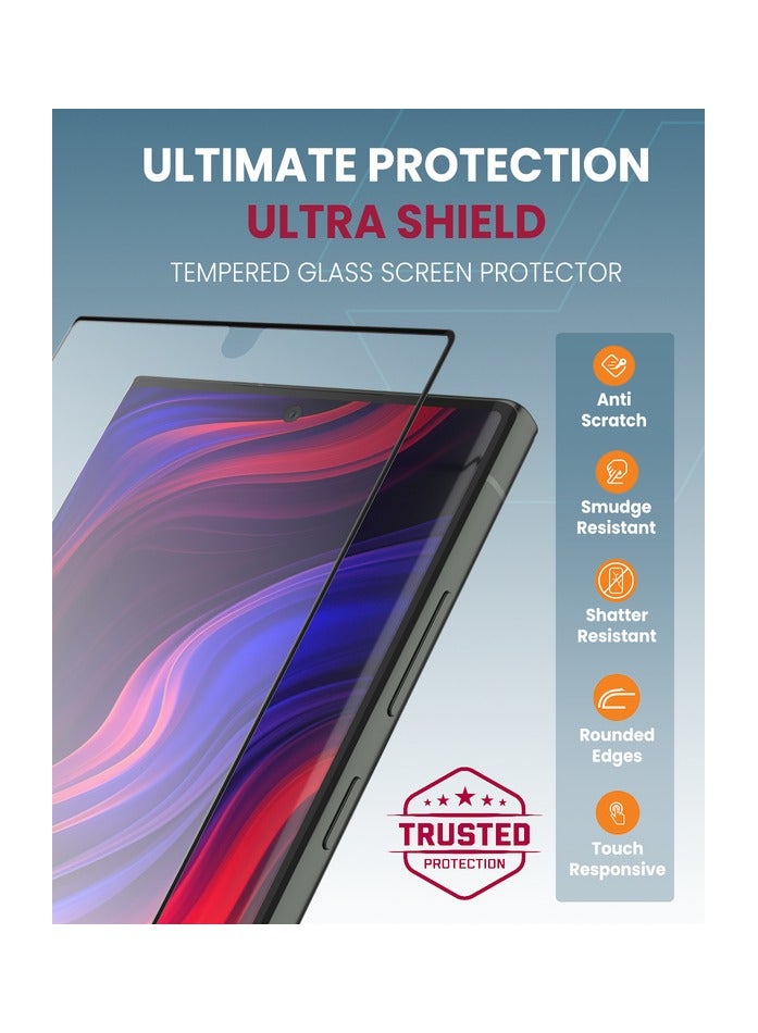 Moxedo حماية شاشة زجاجية مقسّاة موكسييدو الترا شيلد HD واضحة 9H صلابة تغطية كاملة مع جهاز تطبيق سهل التوجيه لجهاز سامسونج جالاكسي S23 ألترا 6.8 بوصة - Image 2