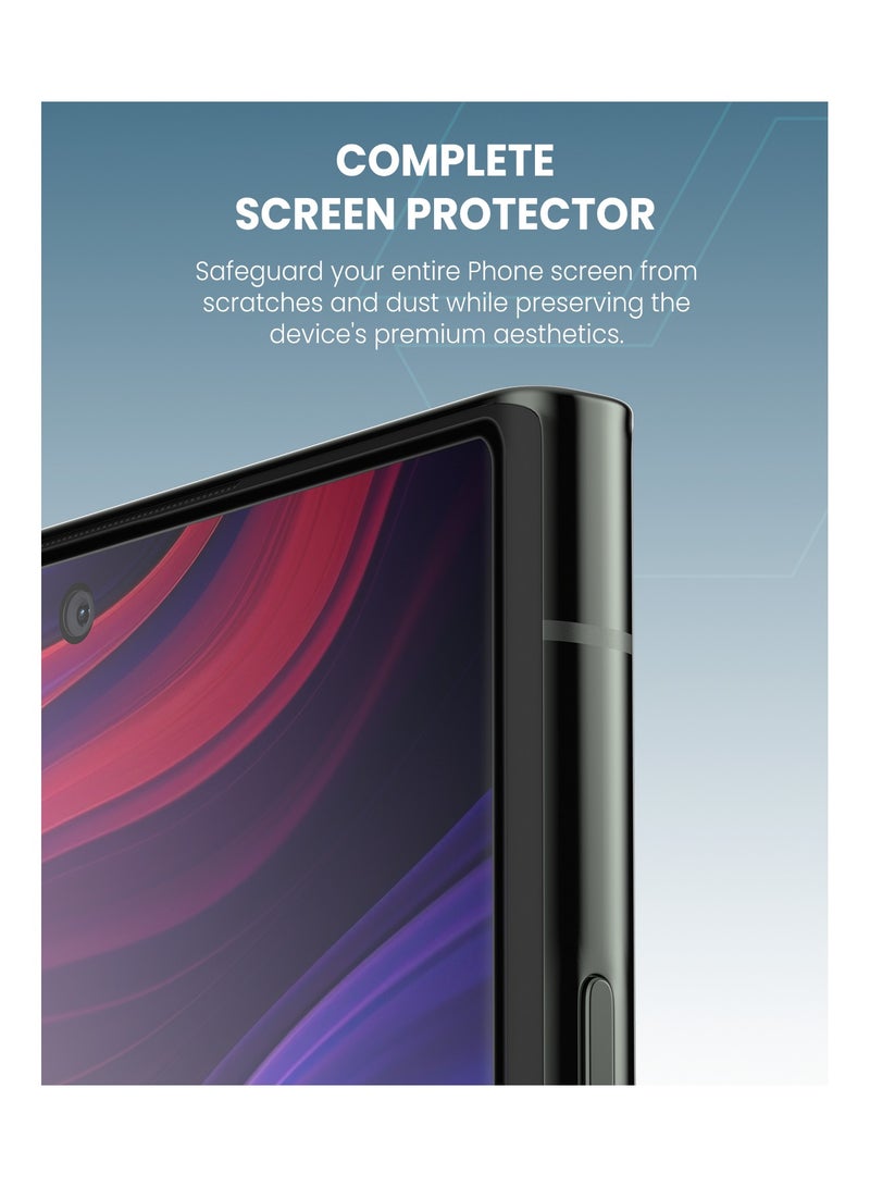 Moxedo حماية شاشة زجاجية مقسّاة موكسييدو الترا شيلد HD واضحة 9H صلابة تغطية كاملة مع جهاز تطبيق سهل التوجيه لجهاز سامسونج جالاكسي S23 ألترا 6.8 بوصة - Image 3