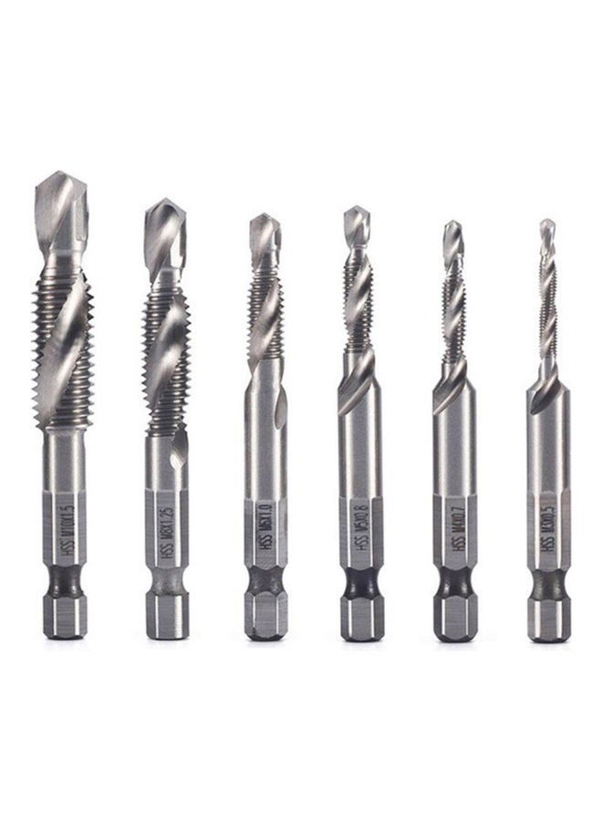 NIBEMINENT 6-Piece HSS Deburr Countersink Bit Set Silver 6.7, 6.8, 7, 7.3, 7.3cm  - Image 1
