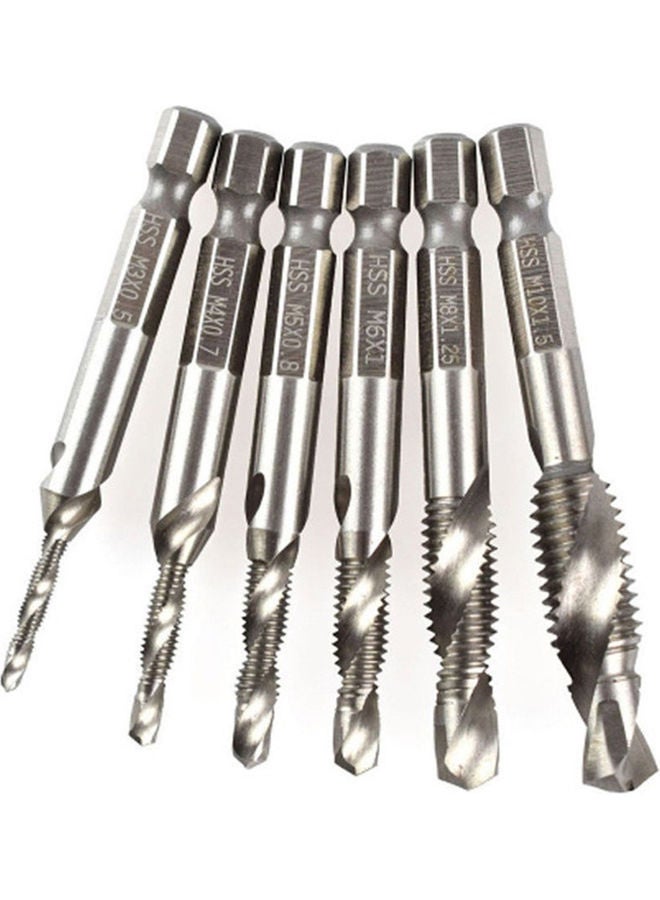 NIBEMINENT 6-Piece HSS Deburr Countersink Bit Set Silver 6.7, 6.8, 7, 7.3, 7.3cm  - Image 2
