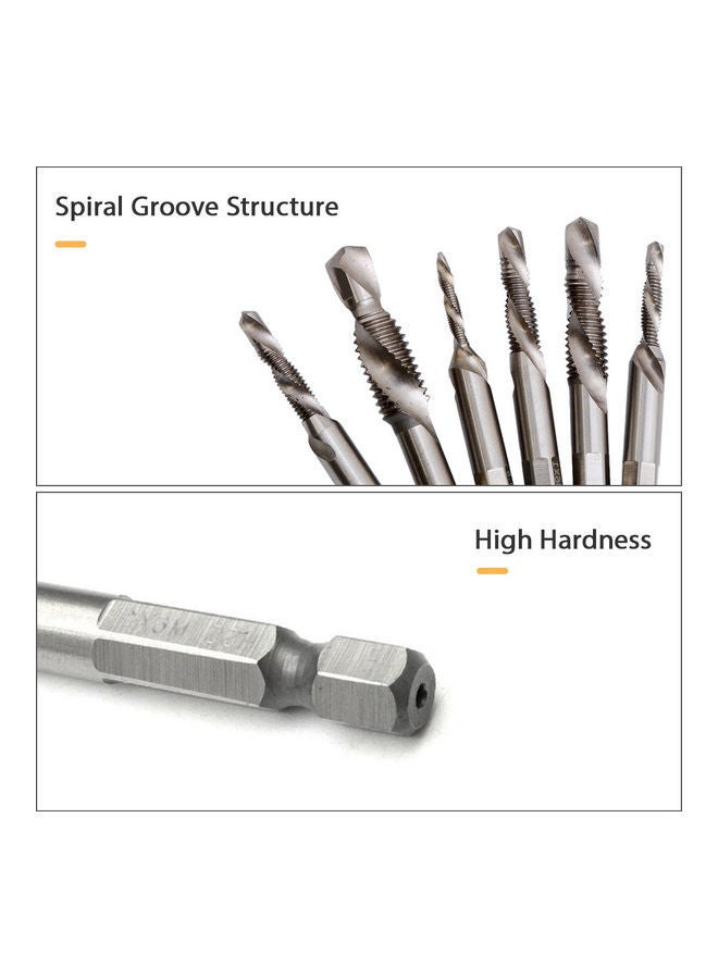 NIBEMINENT 6-Piece HSS Deburr Countersink Bit Set Silver 6.7, 6.8, 7, 7.3, 7.3cm  - Image 3