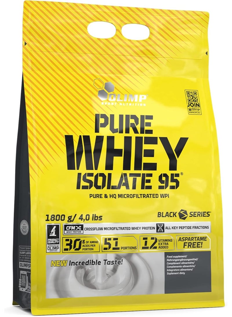 Olimp Sport Nutrition Pure Whey Isolate 95 Protein Powder, Strawberry Flavor, 4LB – 30g Protein per Serving, WPI with BCAA & Vitamins - Image 1