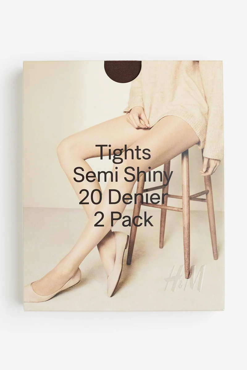 H&M 2-pack tights, 20 denier