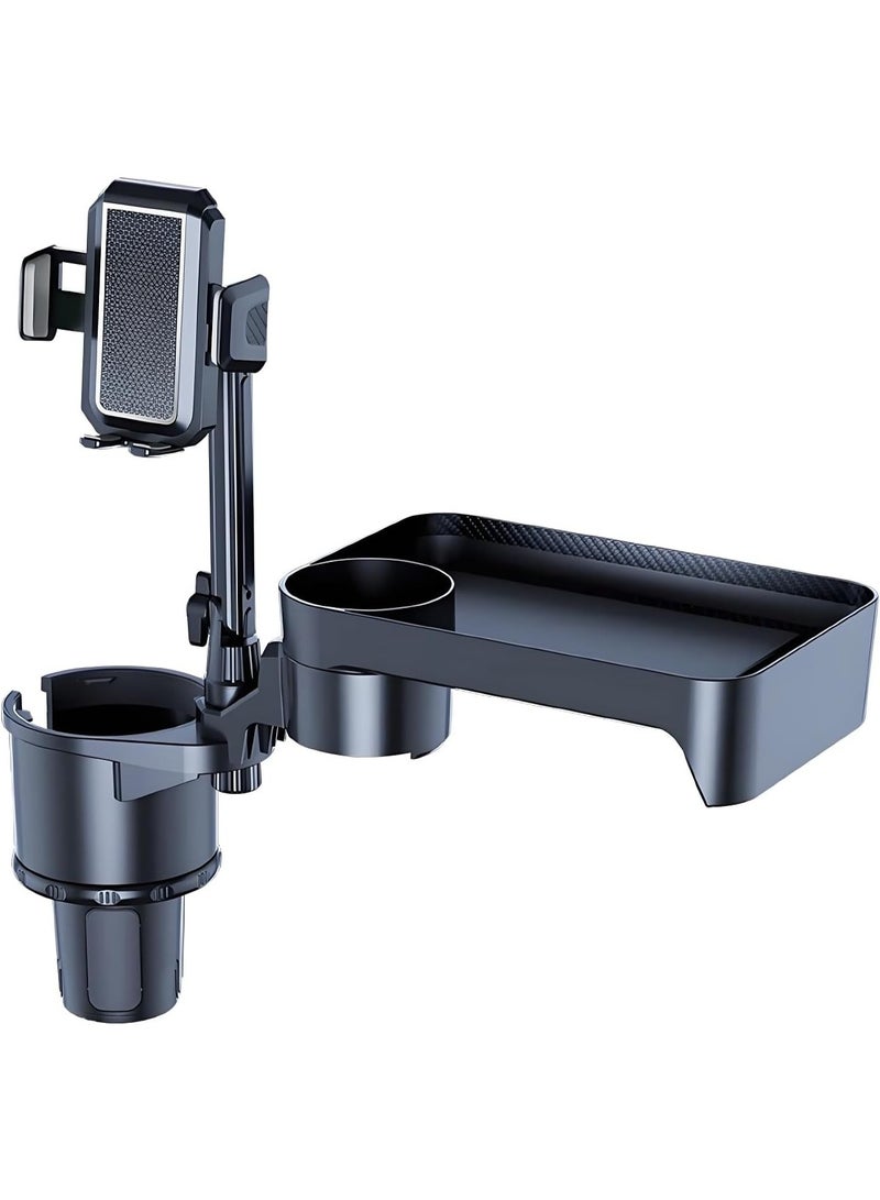 NANAO Car Food Tray,Cup Holder Expander with Adjustable Base,Detachable Automobile 360 ° Rotation Large Dining Table,Phone Holder Connected by Swivel Arm,For Eating and Storage in The Car - Image 1