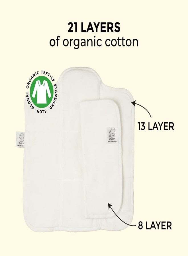 Snugkins Wet-Free Prefold Pad & Booster Pad Inserts for Baby Cloth Diapers - Pack of 2 - Image 2