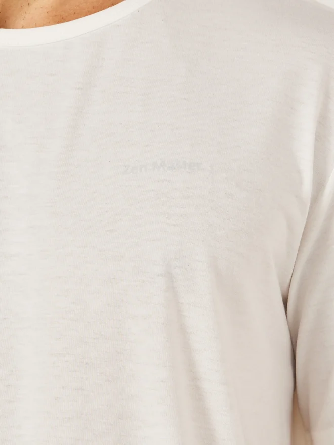 Styli Styli Minimal Printed T-Shirt and Striped Badge Detail Pyjama Set
