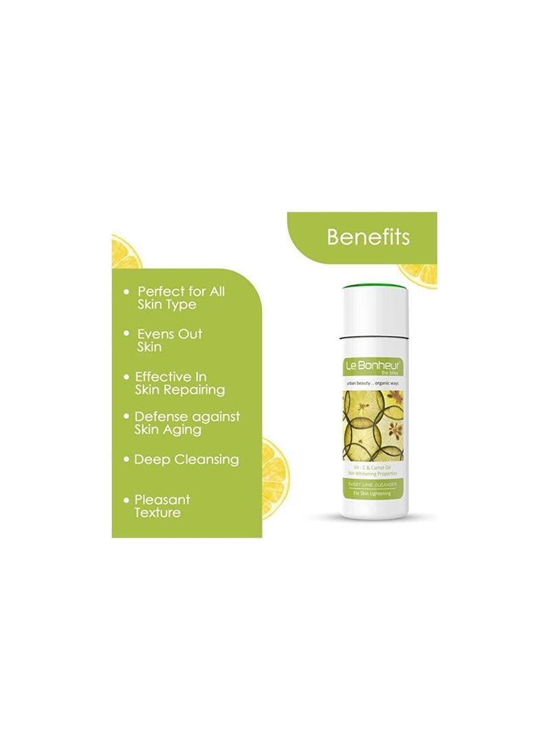 Le Bonheur.. Le Bonheur Sweet Lime Cleanser | Perfect for Skin Lightening | Vitamin C | Carrot Oil | For Skin Repairing Lightening | Face Wash | 160ml. - Image 2
