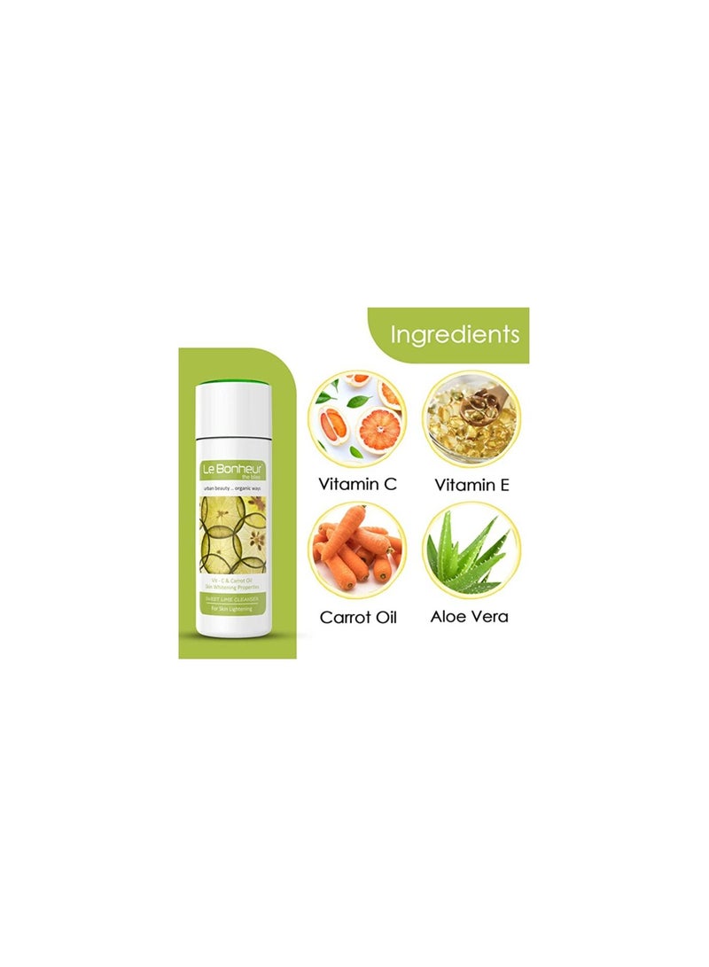 Le Bonheur.. Le Bonheur Sweet Lime Cleanser | Perfect for Skin Lightening | Vitamin C | Carrot Oil | For Skin Repairing Lightening | Face Wash | 160ml. - Image 3