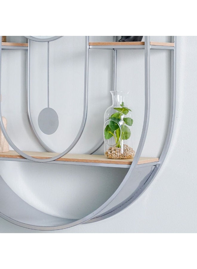 Cambridge Wall Clock with Wooden Stand Classic Design Elegant Timepiece Durable Construction Large Numbers Ideal for Home Office Living Room Decor 66X94X13Cm Silver - Image 2