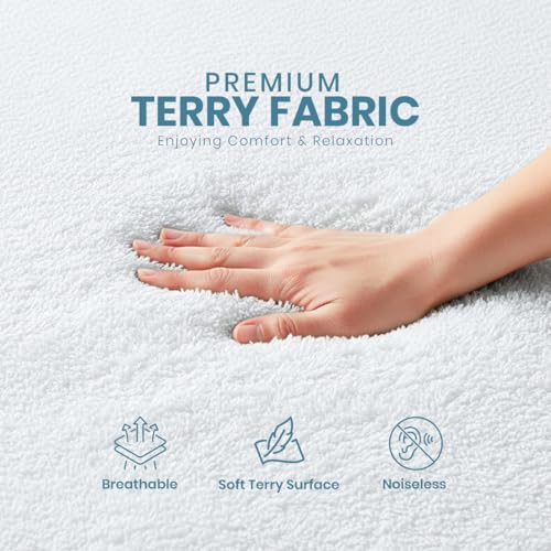 Utopia Bedding Twin XL Size Mattress Protector Waterproof 2 Pack Premium 200 GSM Terry Mattress Cover Soft Breathable Bed Cover Fitted Sheet Style Stretchable Deep Pockets 15 by Utopia Bedding White - Image 3