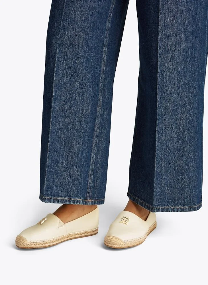 TOMMY HILFIGER Logo Detailed  Leather Espadrilles