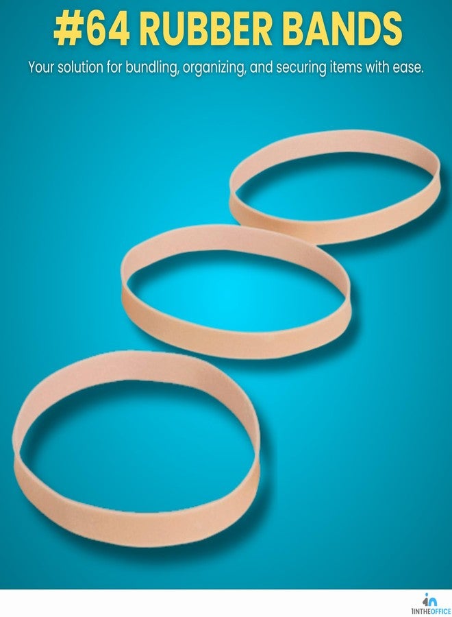 1InTheOffice Thick Heavy Duty Rubber Bands, Beige Size 64, 320 Bands/2 Pack - Image 2