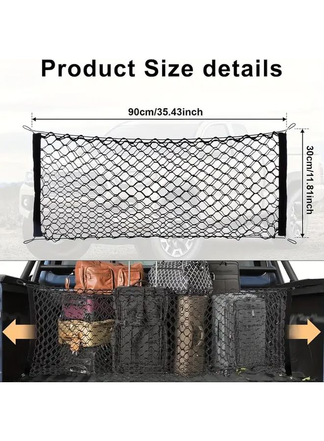 Black Adjustable Stretchable Truck Cargo Net Trunk Organizer for Cars and Home Storage - Image 4